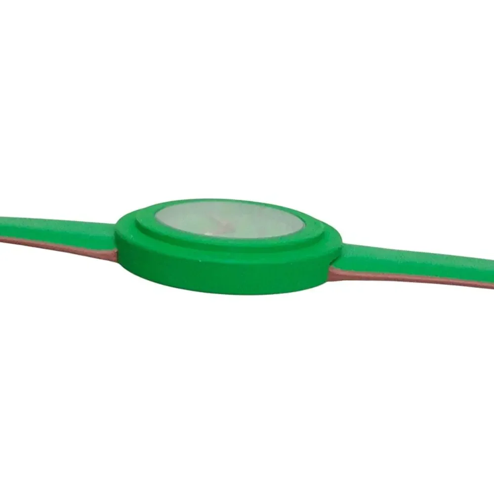 Crayo Crazy For Color Green Brown Analog Quartz Watch Silicone Band Battery